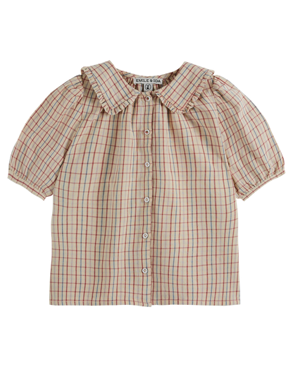 Blouse carreaux vanille