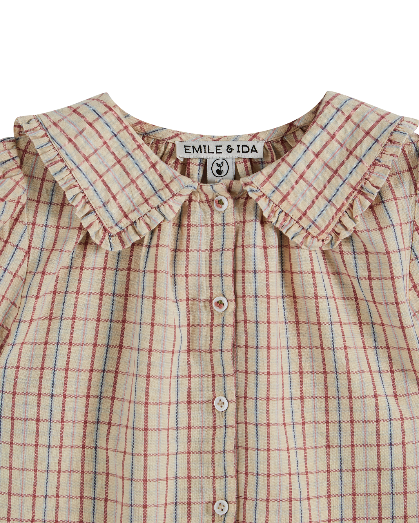 Blouse carreaux vanille