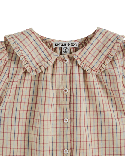Blouse carreaux vanille