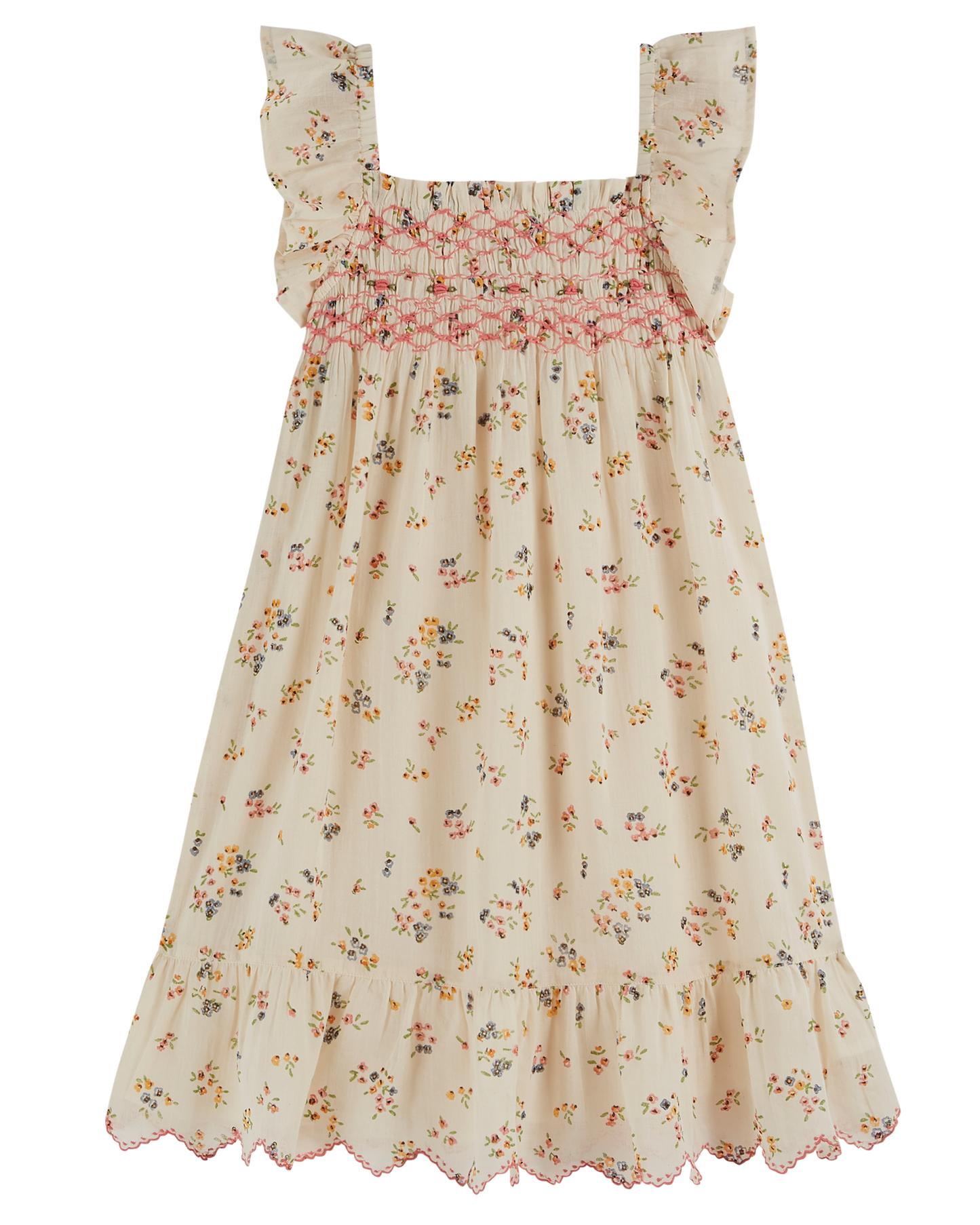 Robe smockée rebrodée achillea