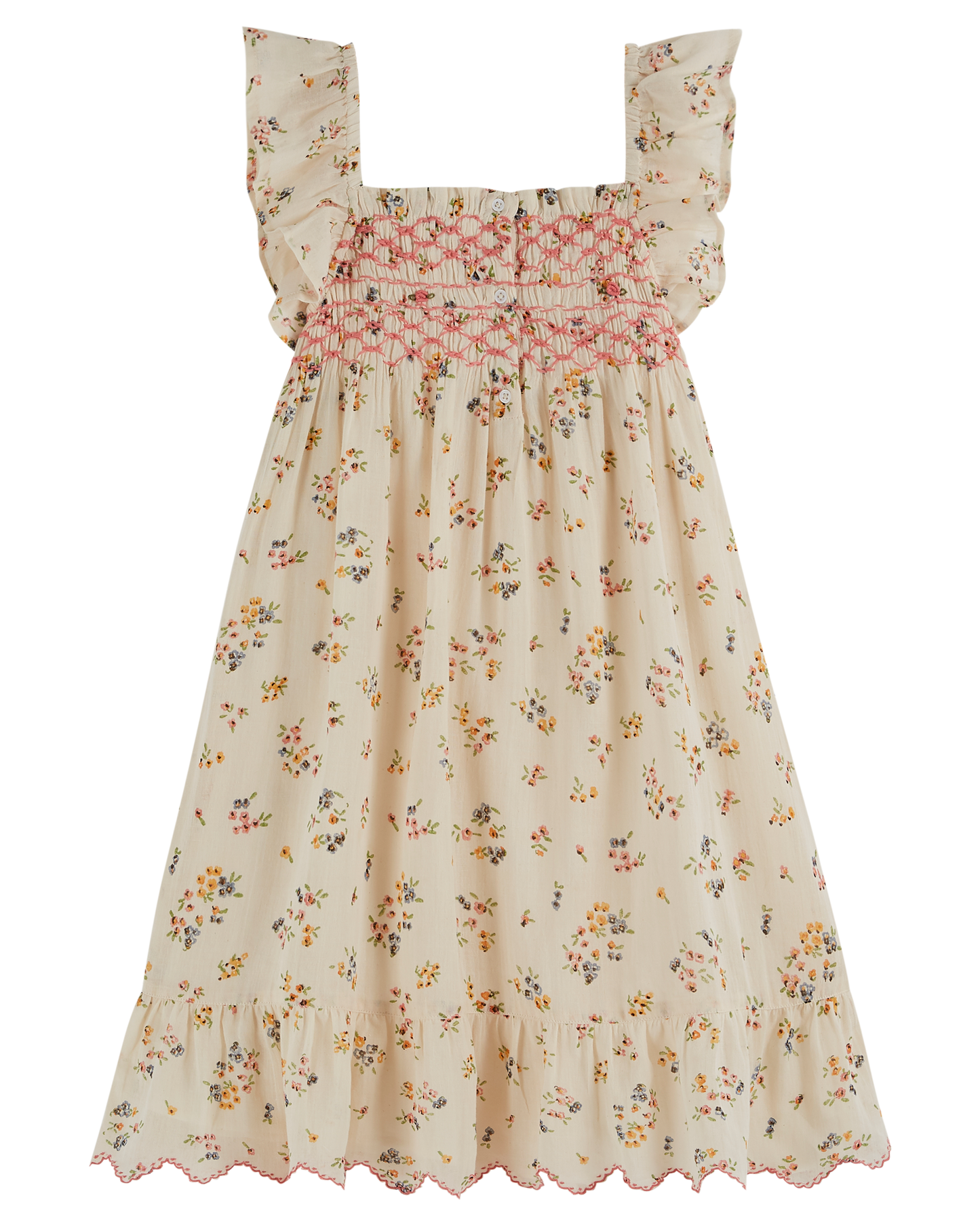 Robe smockée rebrodée achillea