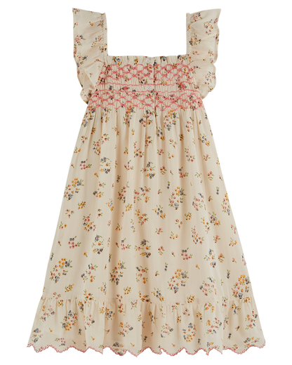 Robe smockée rebrodée achillea