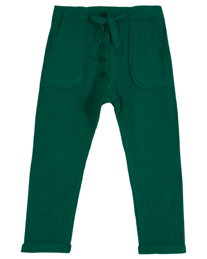 Pantalon gaze de coton haricot