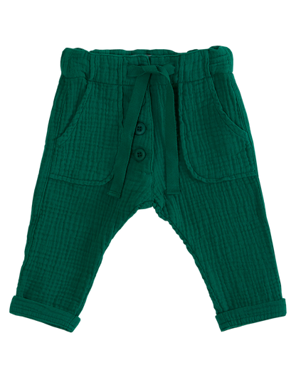Pantalon gaze de coton haricot