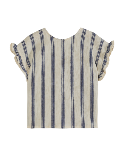 Blouse rayures bleu et écru