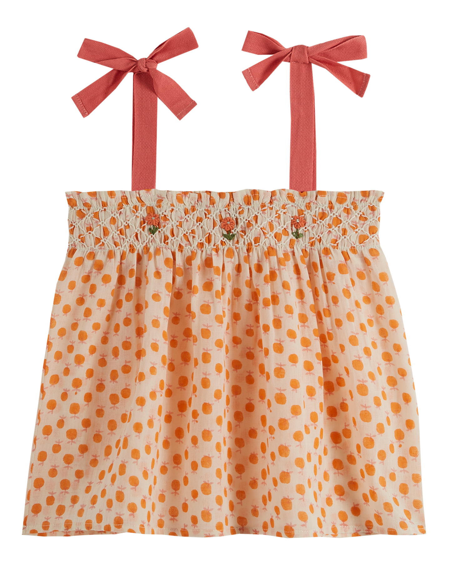 Top smocké mandarine