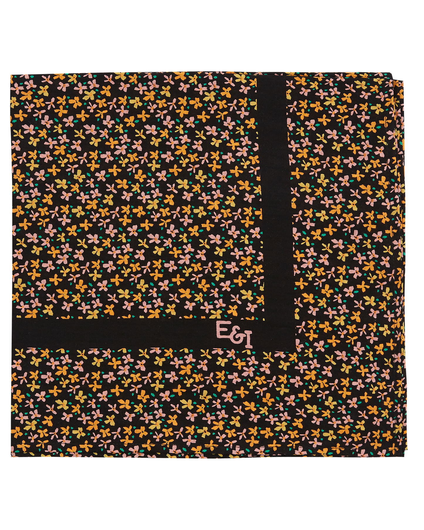 Foulard à fleurs multicolores noir