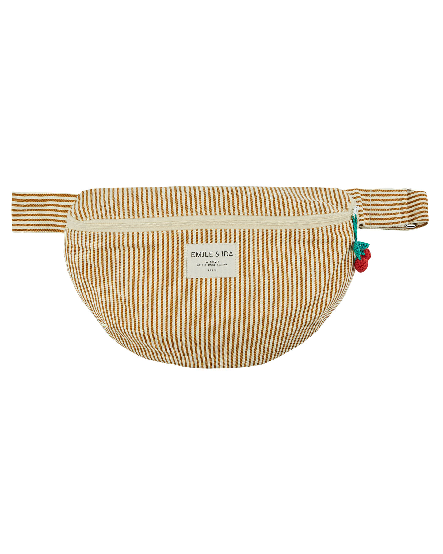 Sac banane rayures écru et miel