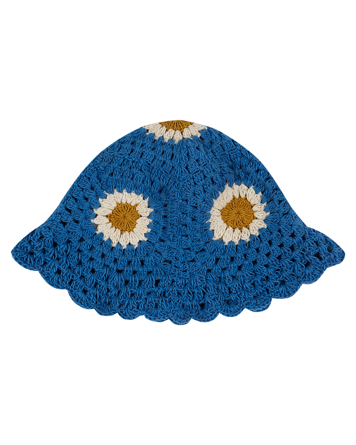 Chapeau en crochet bleu