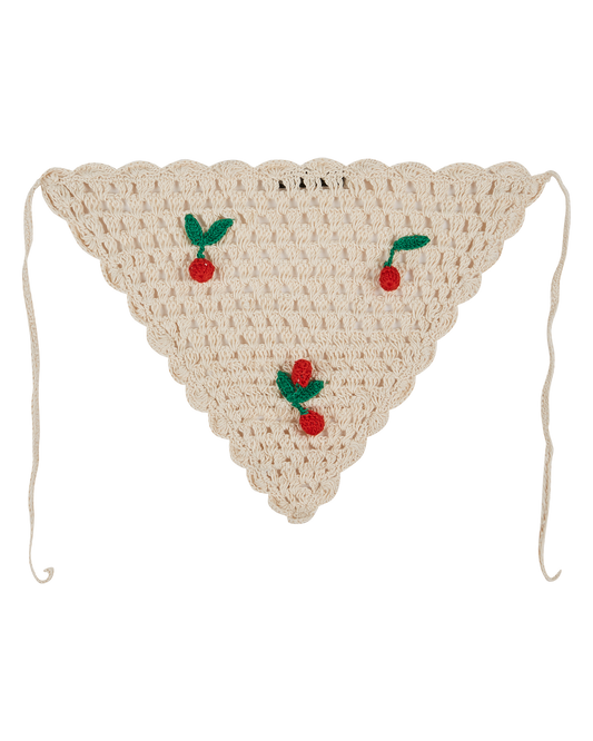 Bandana crochet cerise écru
