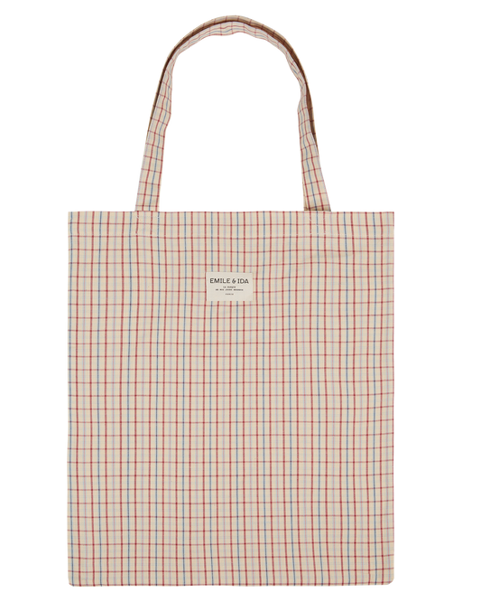 Tote bag carreaux vanille