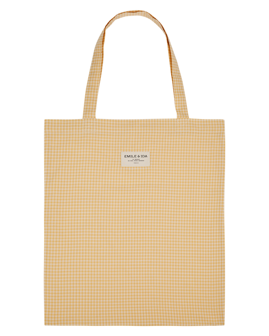 Tote bag vichy blanc et jaune