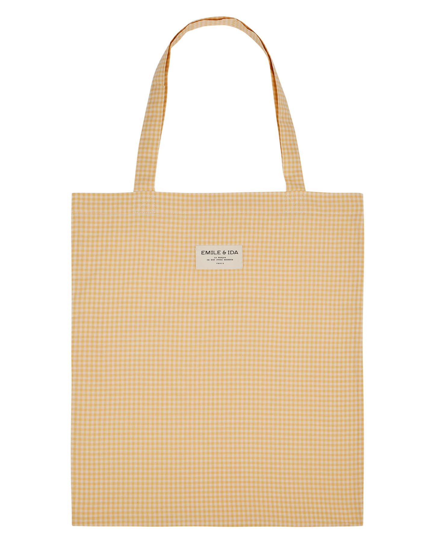 Tote bag vichy blanc et jaune