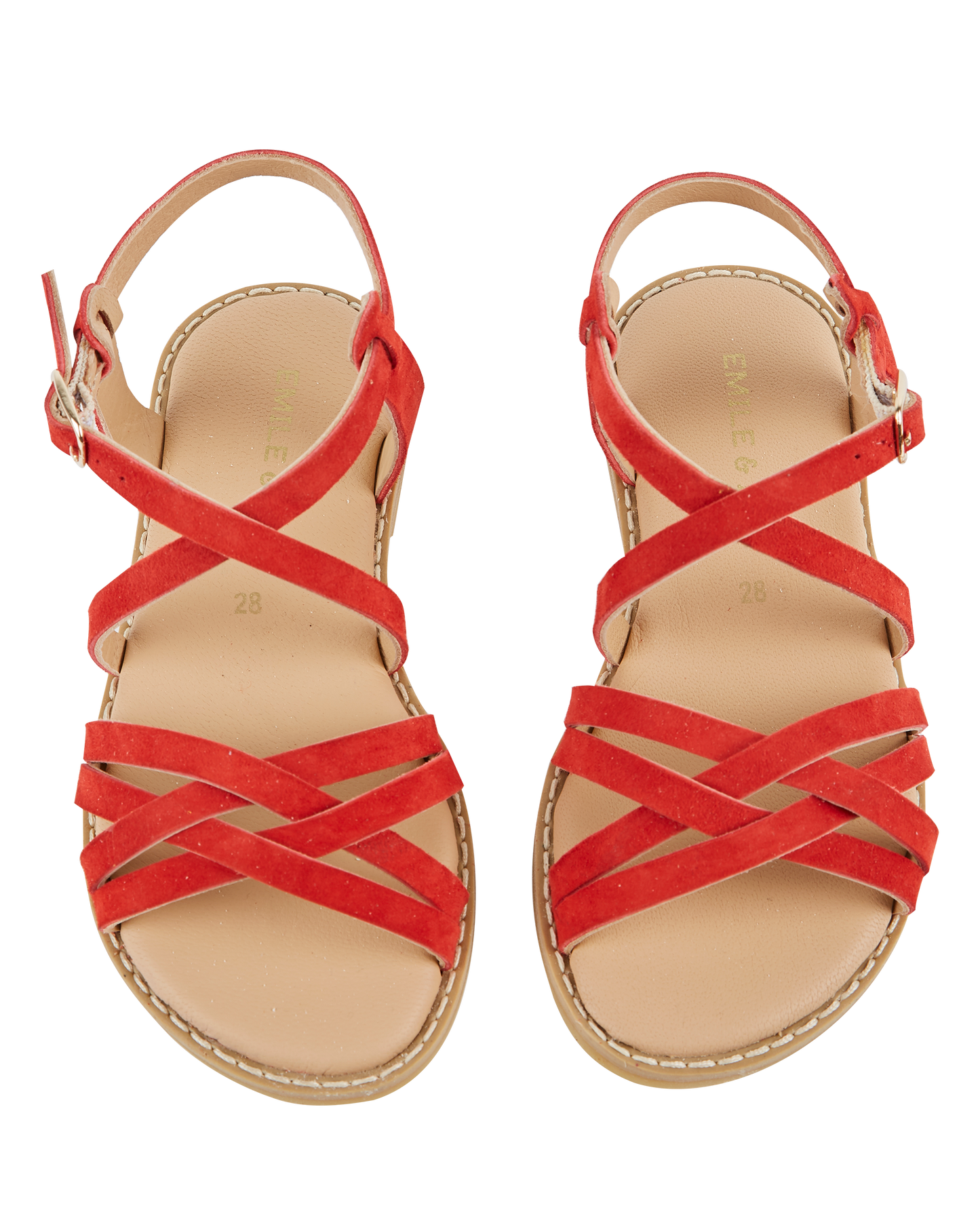 Sandales tressées rouge