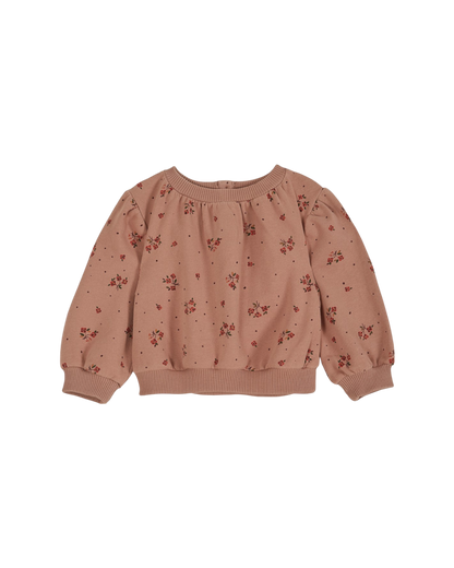 Sweat éponge à fleurs terracotta