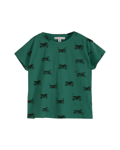 T-shirt coton bio moto vert