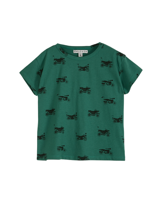 T-shirt coton bio moto vert