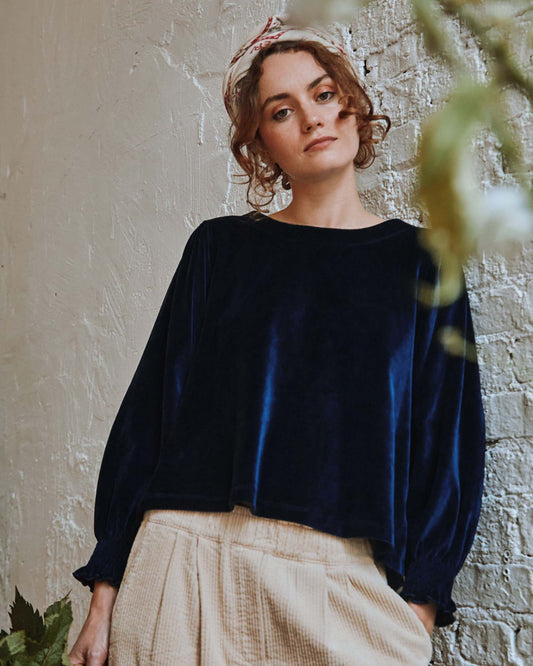 Sweat velours coton bio encre