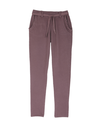 Pantalon en coton bio prune