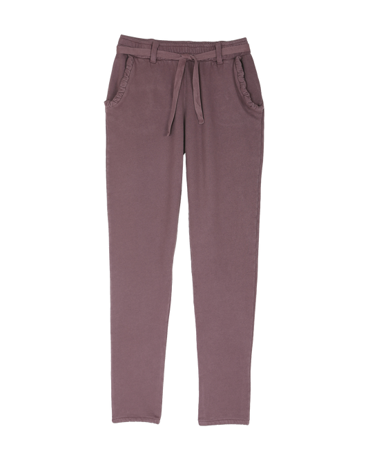 Pantalon en coton bio prune