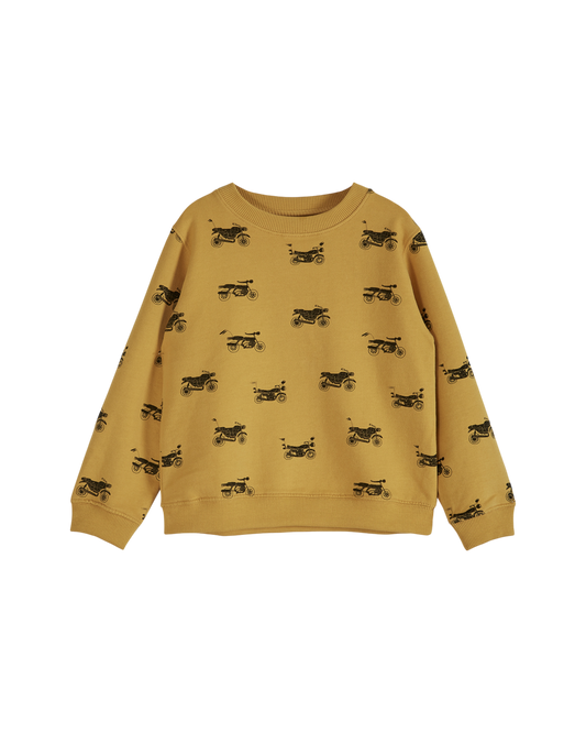 Sweat coton bio jaune "moto"