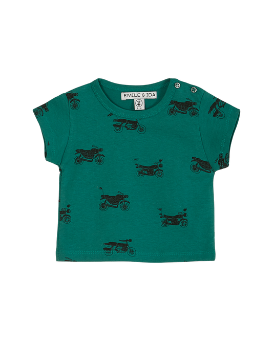 T-shirt coton bio moto vert