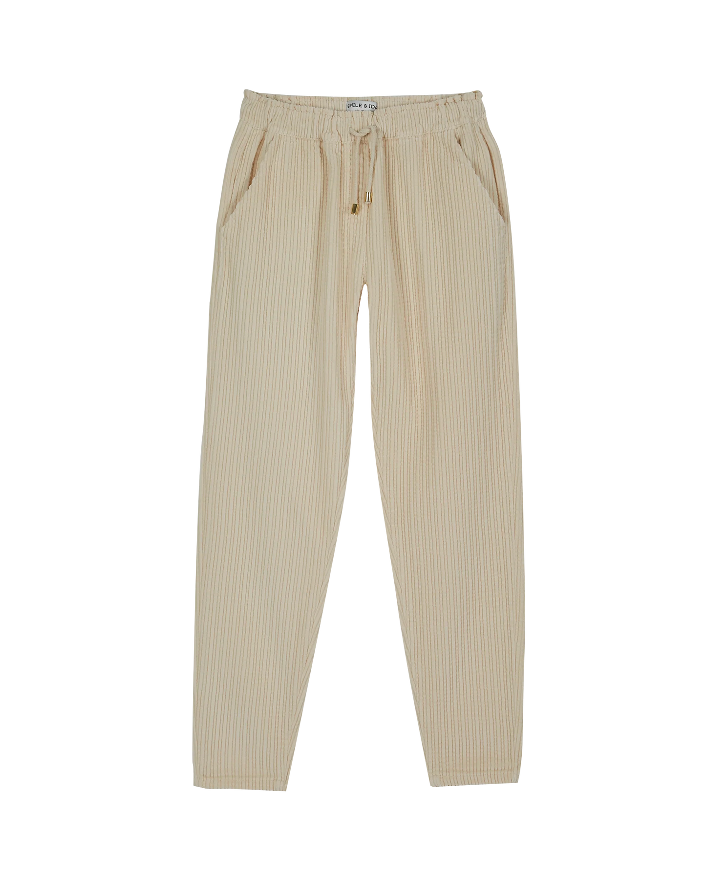 Pantalon velours de coton porcelaine