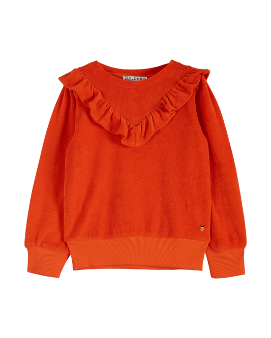 Sweat éponge velours rouge