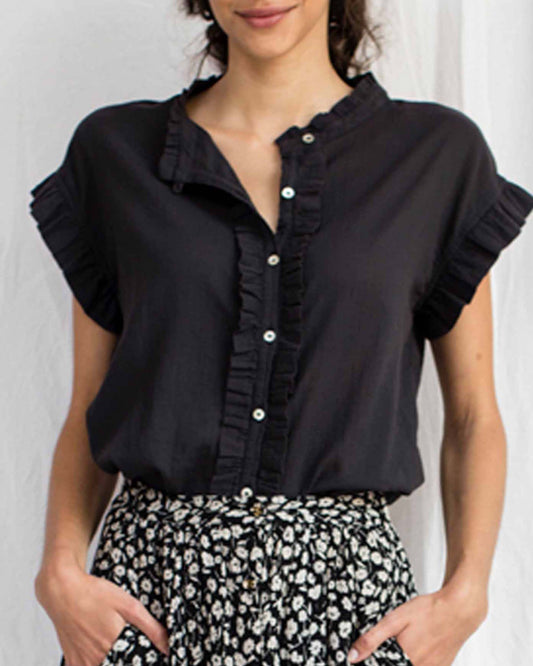 Blouse créponnée bitume