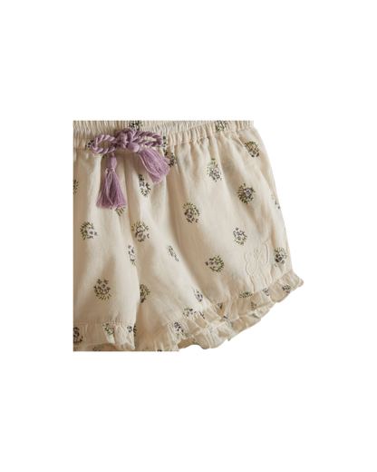 Short voile de coton groseille écru