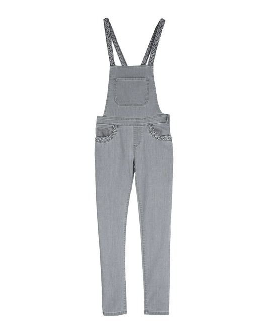 Salopette tressée en coton stretch gris