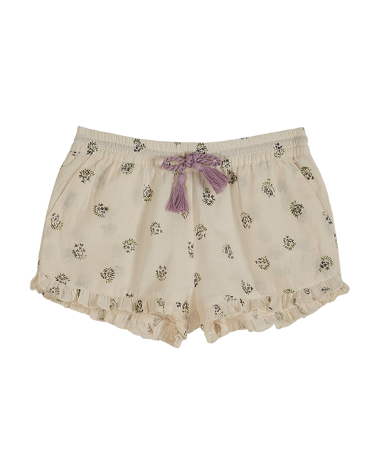 Short voile de coton groseille écru