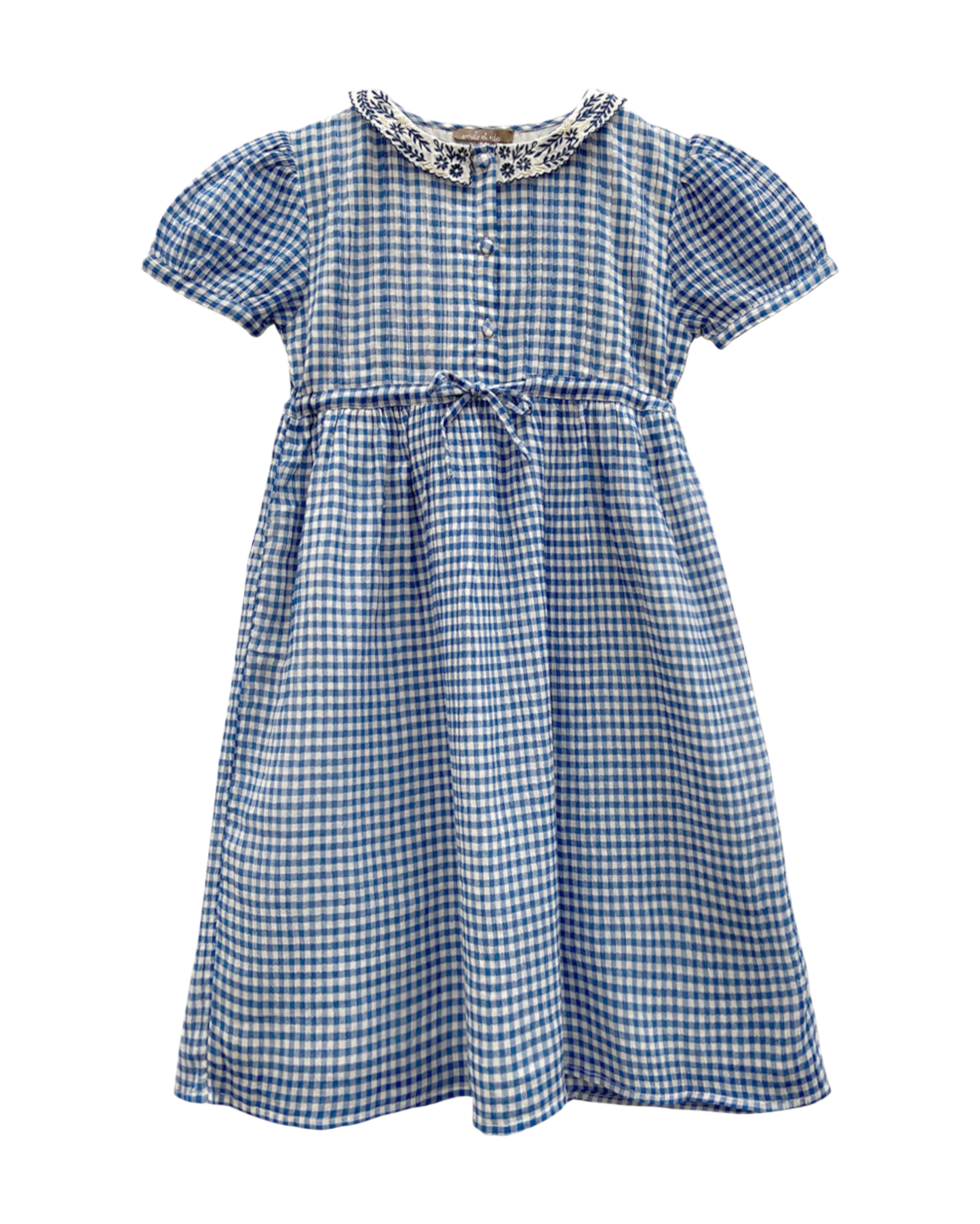 Robe mi-longue vichy bleu