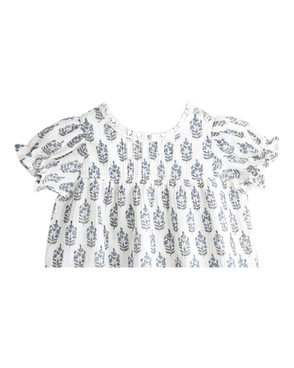 Robe bébé à fleurs écru