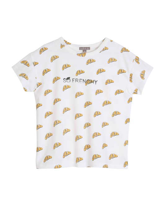 T-shirt croissants écru