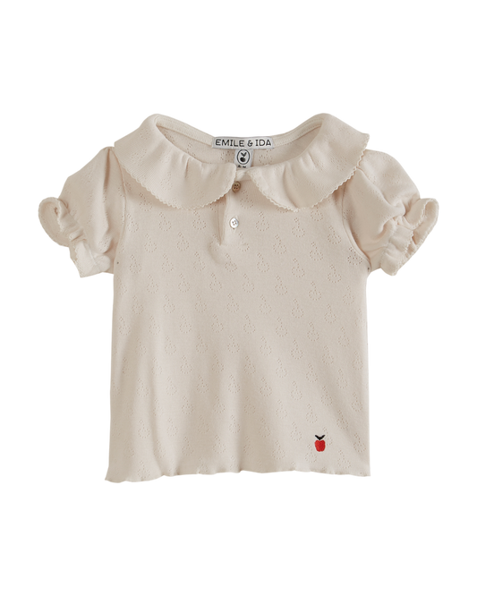 Polo jersey de coton modal blanc