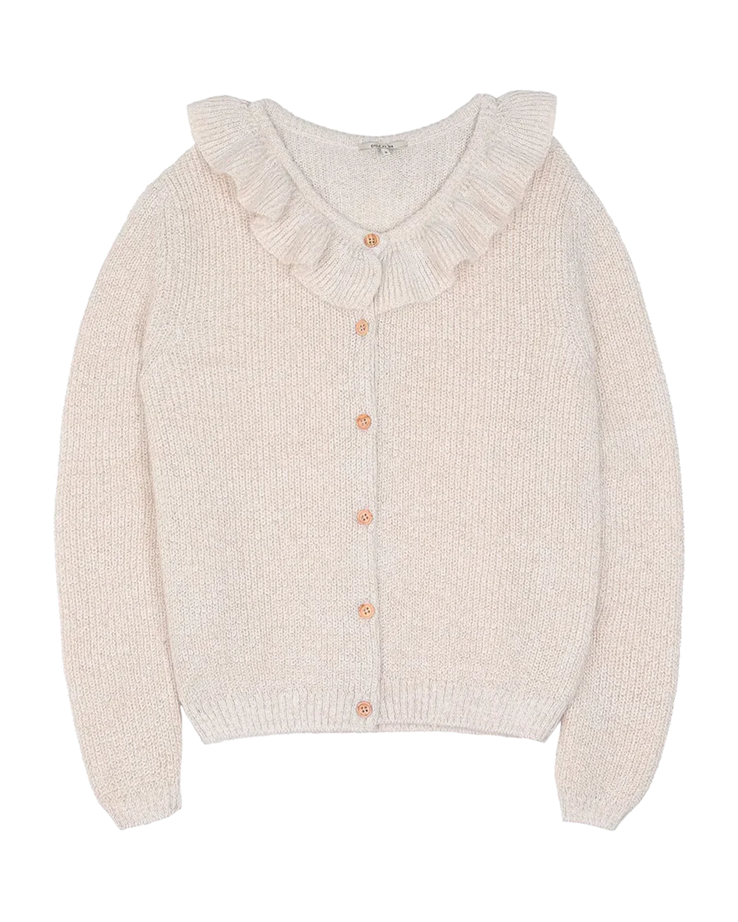 Cardigan collerette alpaga lurex écru femme