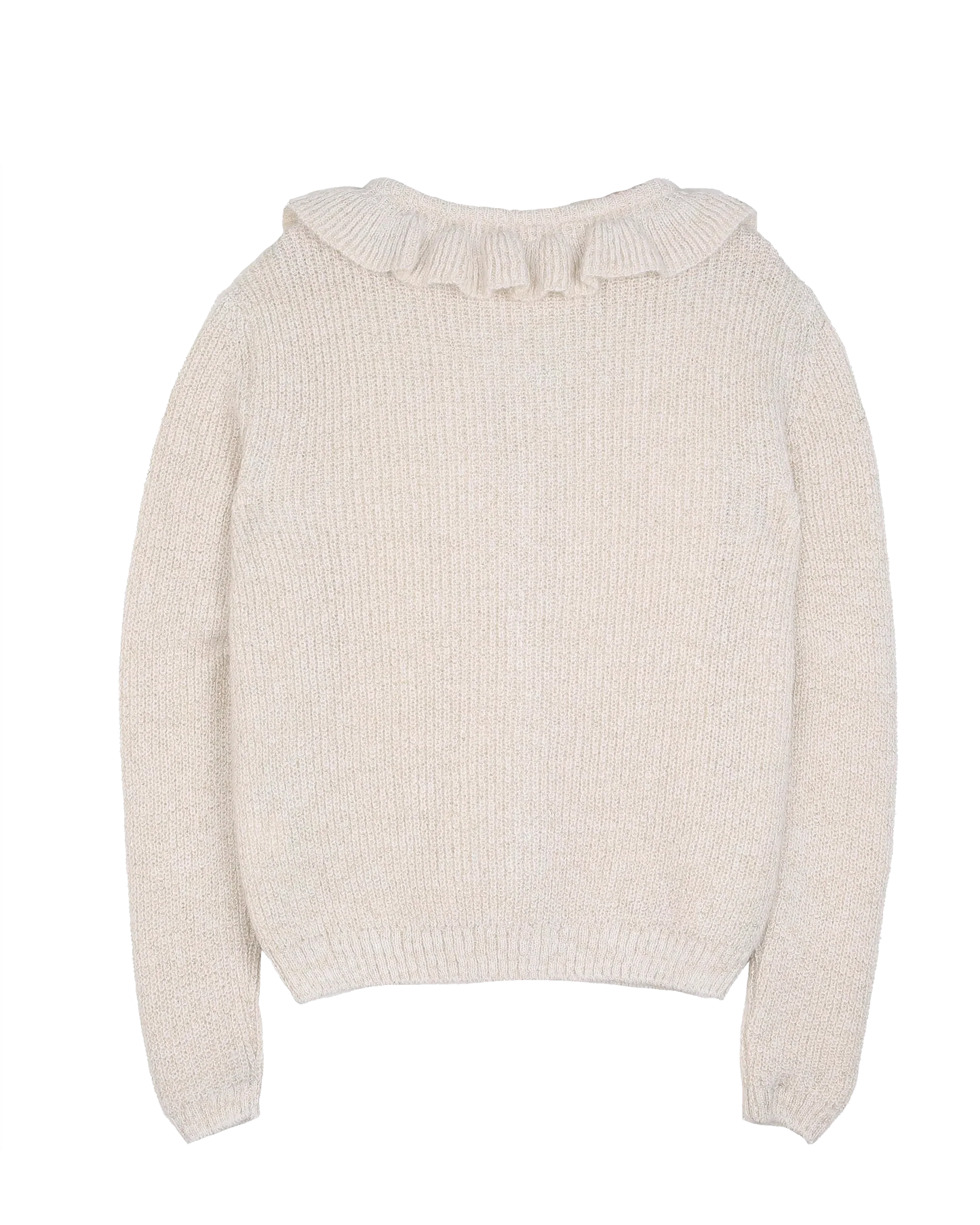 Cardigan collerette alpaga lurex écru femme