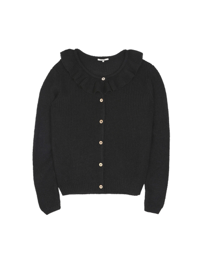 Cardigan collerette femme alpaga noir