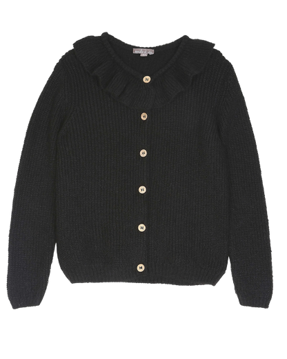 Cardigan alpaga collerette noir