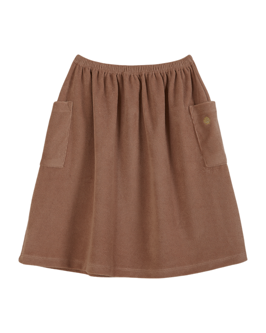 Jupe éponge rose terracotta