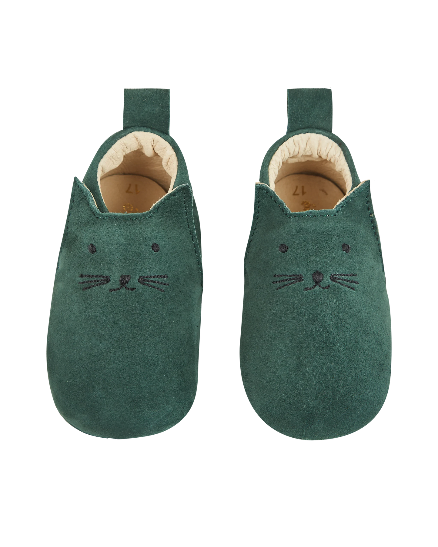 Chaussons chaton en cuir cèdre