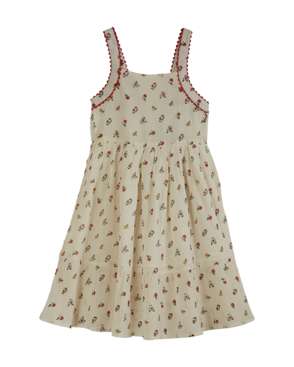 Robe chasuble crépon de coton poppy écru