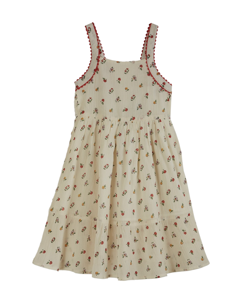 Robe chasuble crépon de coton poppy écru