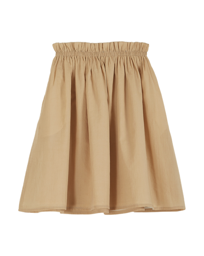 Jupe réversible voile de coton beige et écru