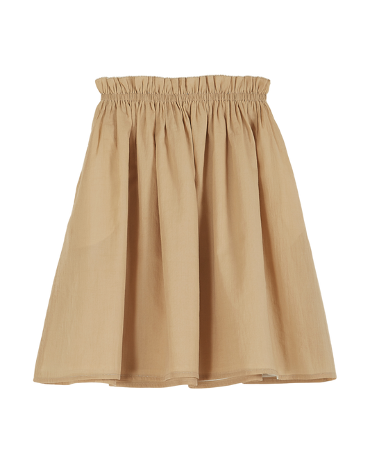 Jupe réversible voile de coton beige et écru