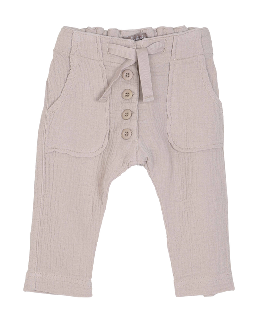 Pantalon en double gaze de coton gris