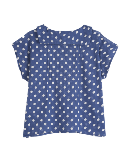 Blouse à pois bleu