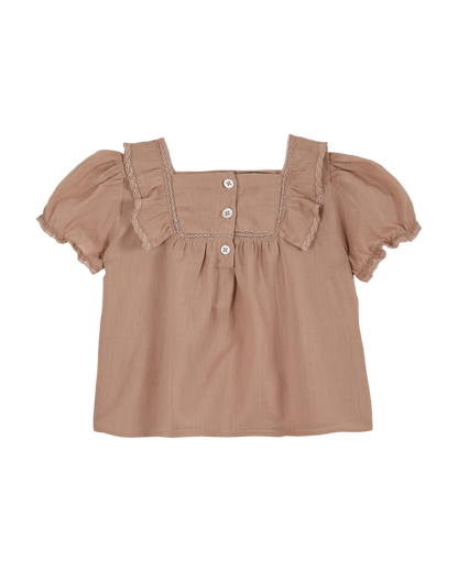 Blouse voile de coton rose