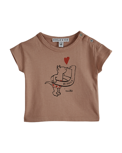 T-shirt chat rose terracotta